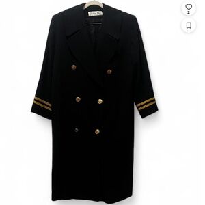 Christian Dior Women's Navy and Gold Coat